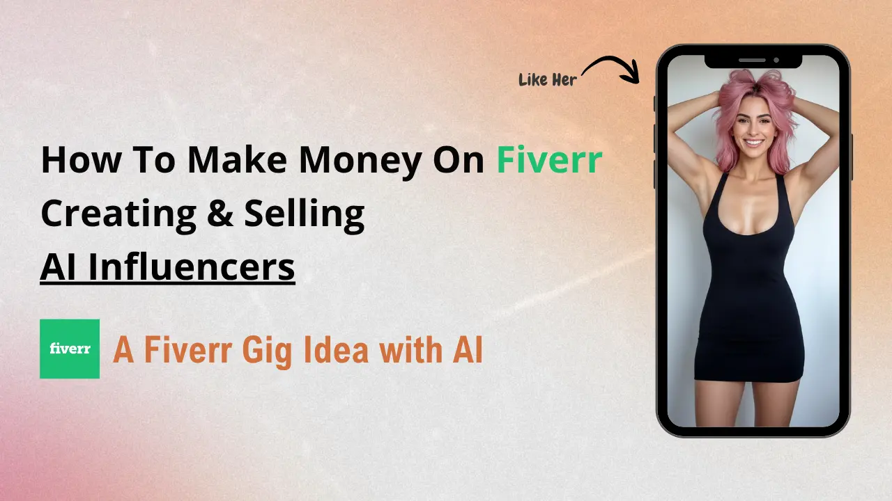 Fiverr gig idea with AI: earn money with AI by creating and selling custom AI influencers for Instagram, TikTok, and social media.