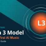 Featured image for the complete guide on using Google Gemini Lyria 3. Shows the L3 model icon with teal gradient background, orange accents, and step-by-step guide branding. Perfect for creators learning AI music generation.