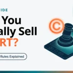 Featured image for Can You Legally Sell AI Art legal guide showing a gavel, copyright symbol, and digital stylus on a tablet for 2026 US, EU, UK rules.
