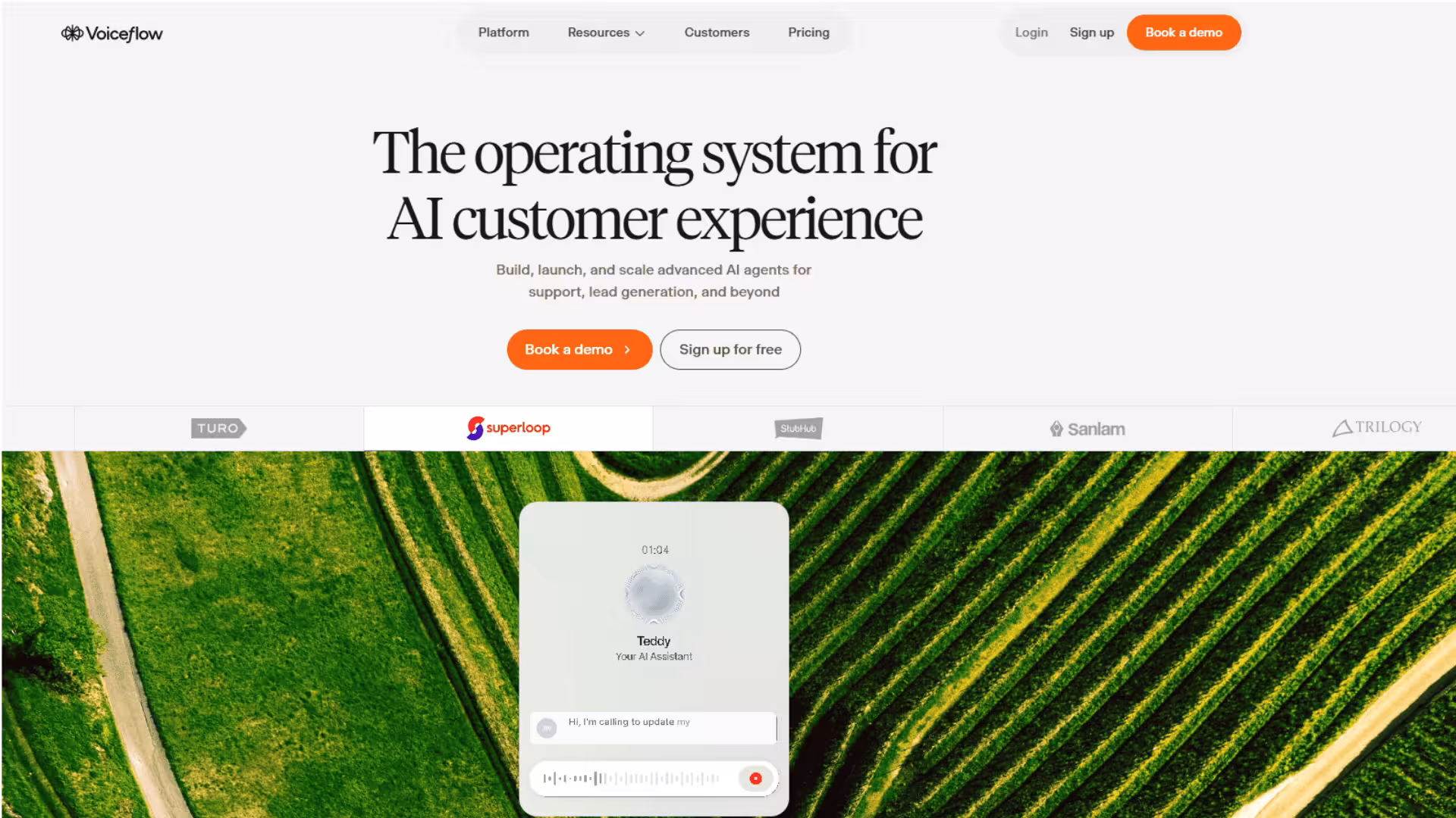 Screenshot of Voiceflow's visual chatbot building interface, the recommended free tool to start an AI automation business without writing code. Build AI agents for customer support, lead generation, and business automation in hours, not months.