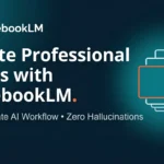 Create Professional Slides with NotebookLM - The Ultimate AI Workflow featuring zero hallucinations, with NotebookLM and Canva logos on a teal gradient background with slide deck iconography